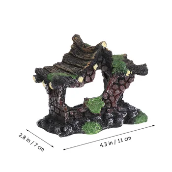 

1pc Resin Thatched Cottage Creative Resin Practical Ornament for Fish Tank Home