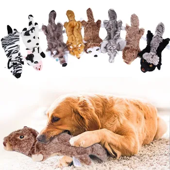 

2020 New cute plush toys squeak pet wolf rabbit animal plush toy dog chew squeaky whistling involved squirrel dog toys