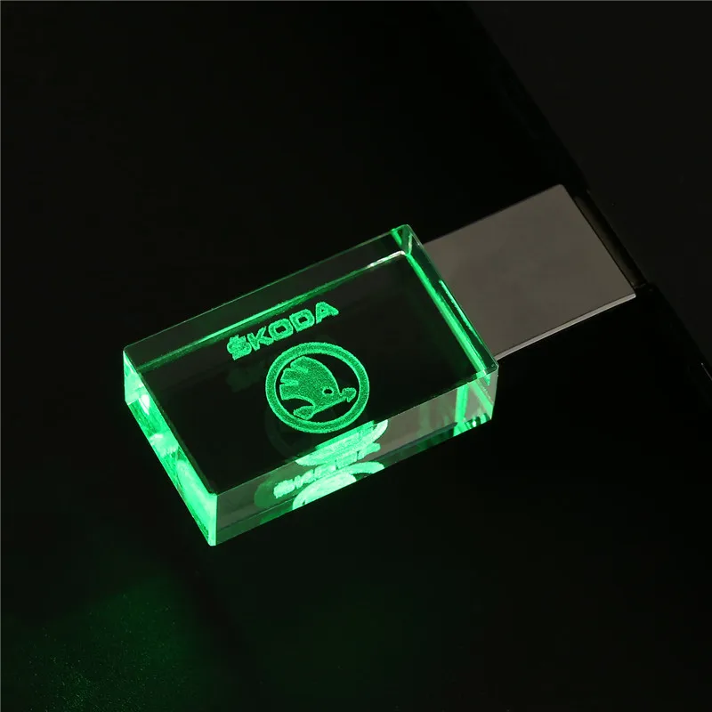 JASTER skoda kristal+ металлический USB флеш-накопитель 4 ГБ 8 ГБ 16 ГБ 32 ГБ 64 ГБ 128 Гб карта памяти u schijf - Цвет: Green