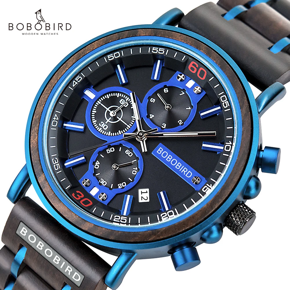 Bobo Bird Orologi Da Uomo Orologio Da Polso Da Uomo Orologio Da Polso Al Quarzo Cronografo Maschile Orologio Da Uomo Luminoso Orologio Personalizzato