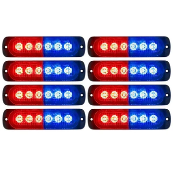 

8pcs DC 12V/24V Car Motorcycle Truck Emergency Flasher Dash Strobe Warning Light Bar 16 Flashing Modes Day Running Flash Lamp