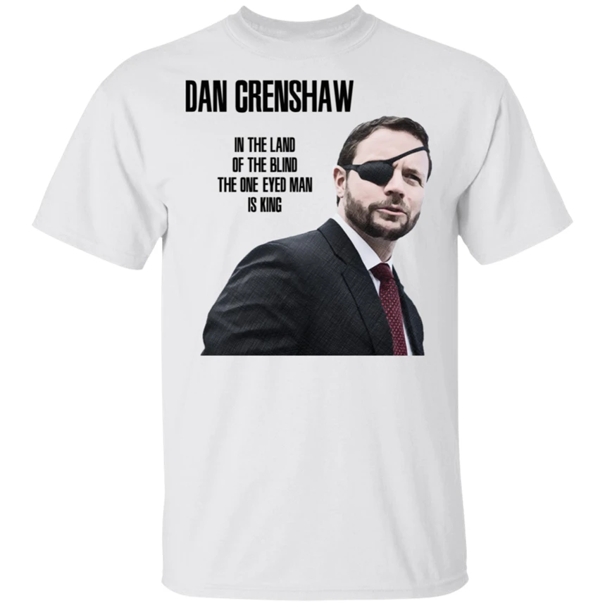Футболка Dan Crenshaw In The Land Of Blind бело-серая футболка для мужчин и женщин Подарочная на