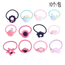 Детская повязка для волос в Корейском стиле с цветными цветами и сердечками, милая повязка для волос для маленькой девочки, для завязывания волос, ультра-эластичная повязка для головы, эластичная лента