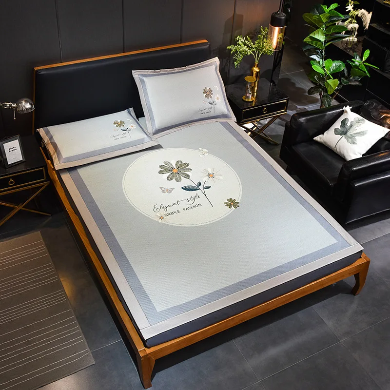 

Digital Printing Indonesia Rattan Mat Three-piece Set Comfortable Breathable Simple Thickened And Densely Woven Single Double Su