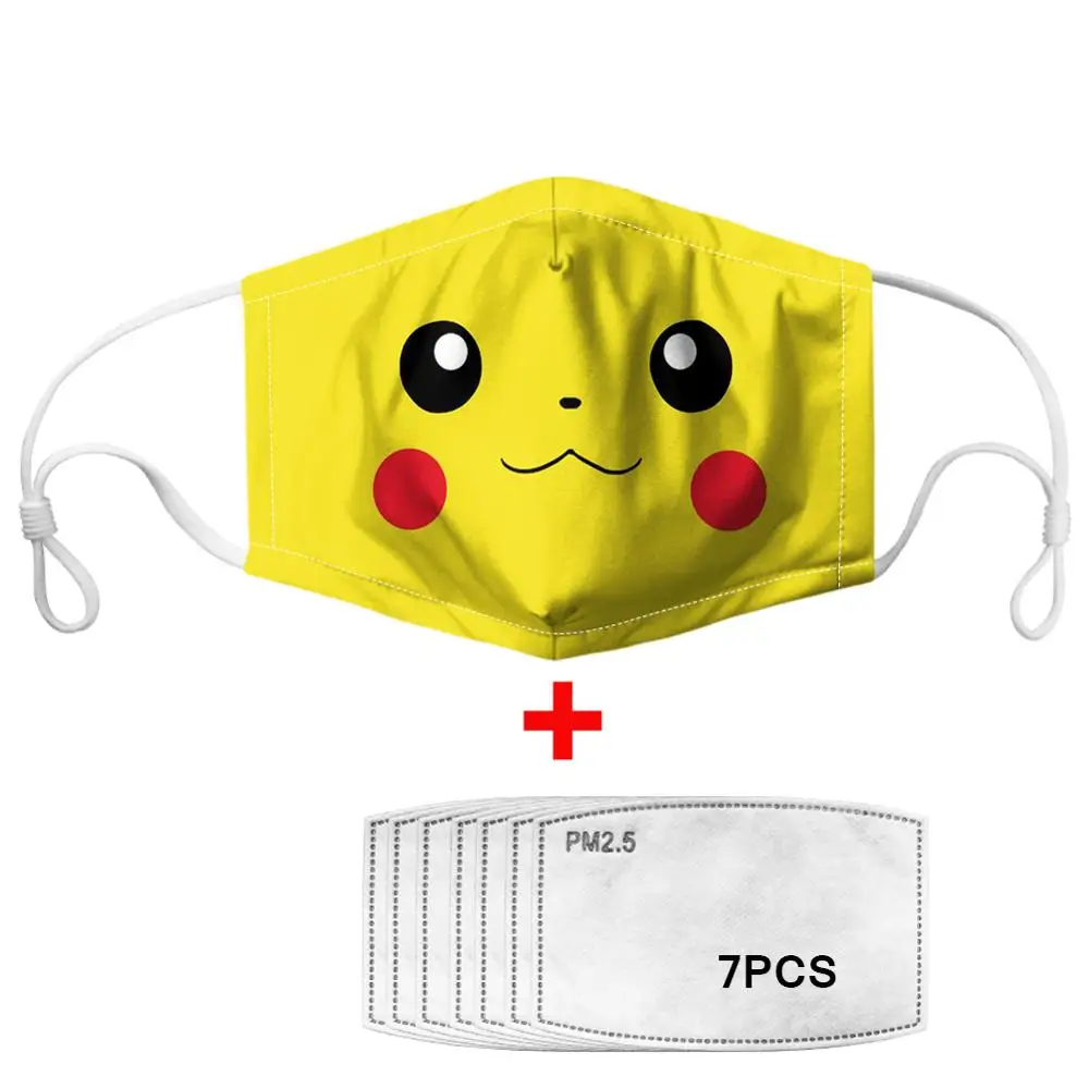 

7Pcs PM2.5 Filter Gas Masks Carbon Insert Women Men Anti-dust Masks Washable Mask Reusable Face Mask Non-disposable Moth Mask