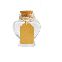 Pieces Heart Shaped Small Glass jars with Cork Lids, Glass Favor Jars for Wedding Decoration, DIY, Home, Party Favors 2