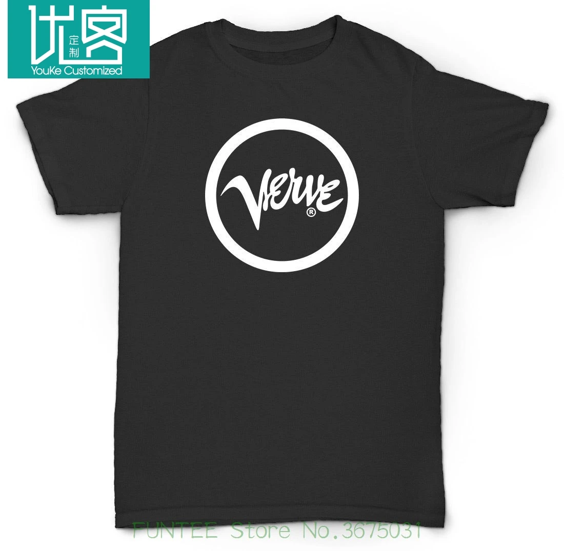 

Top Tee 100% Cotton Humor Men Crewneck Tee Shirts Verve Records Vintage T Shirt Jazz Soul Breaks