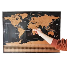 Mapa de rasguños 82*59cm decoración del hogar pegatinas de pared de juguete mapa del mundo 252 banderas nacionales papel impermeable sin mapa de rasguños