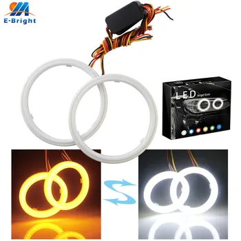 

20X Cotton Light Car COB LED Angel Eyes Dual Color White&Yellow Switchback Halo Ring Headlight Constant Current Driver LED Light