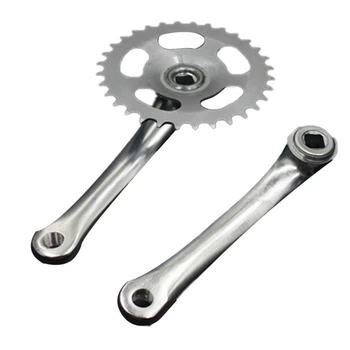 

Bike Crankset Bicycle Chainring Pedals 32T Crank 165mm Single Speed Bike Chainwheel