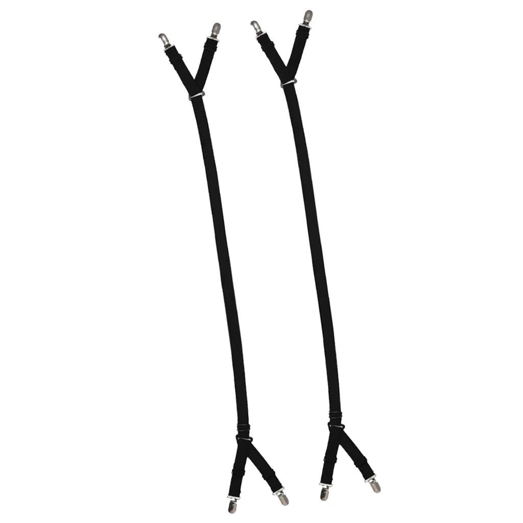 2-Piece Adjustable Straps Band, Elastic Bedsheet Fasteners, Fitted Sheet Suspenders Grippers