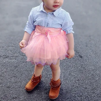 

2Pcs Baby Girls Tutu Skirts Set Infant Toddler Dance Party Tutu Dress Set Stripe T-Shirt Shirt Blouse