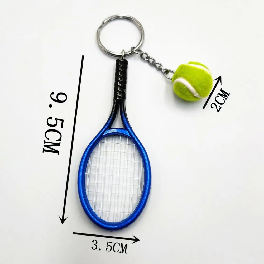 Tennis Keychain Simulation Mini Tennis Racket Ball Keychain Pendant Bag Key Ring Accessories Key Accessory Shaped Pendant