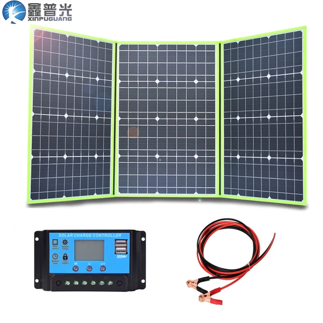 150w 50w*3 20v mono solar panel flexible foldable for home charger kit controller 5v usb for 12v RV car battery camping travel 1