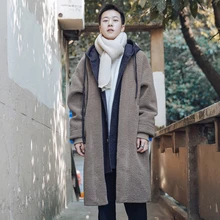 Мужская ветровка осень и зима новая однотонная теплая Ретро ветровка Молодежная индивидуальная модная трендовая мужская одежда