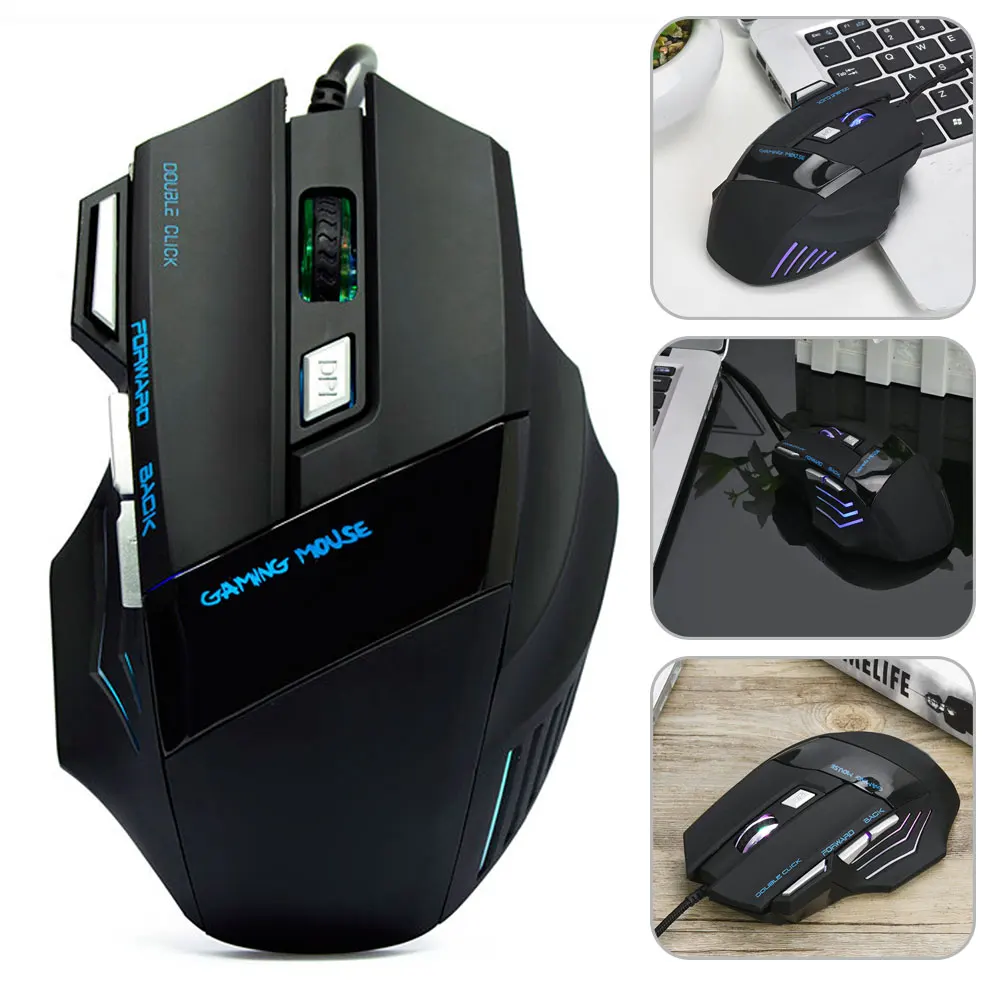 Эргономичная Проводная игровая мышь 7 кнопок 2400 dpi светодиодный оптический USB компьютерная мышь геймер бесшумный светодиодный подсветка эргономичная мышь геймер