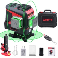 UNI-T verde laser nível 3d12 linhas horizontal vertical laser nível auto-nivelamento de controle remoto ao ar livre indoor lm575ld
