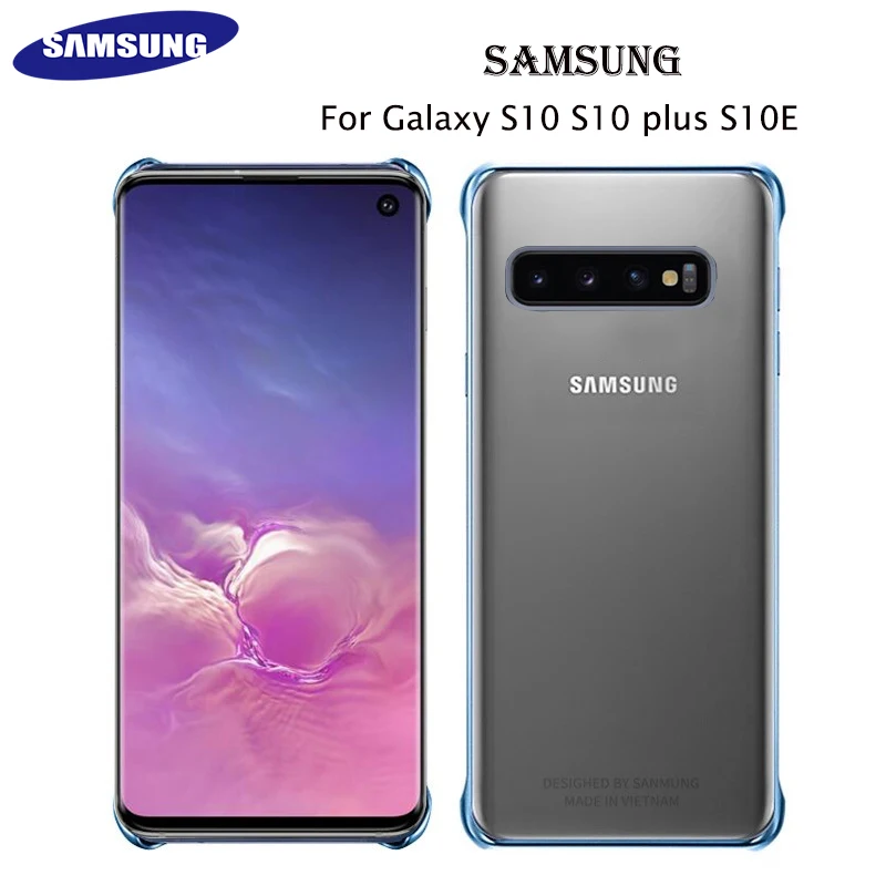 Оригинал Samsung Galaxy S10 плюс S10E Прозрачный жесткий чехол из пластика с изображением