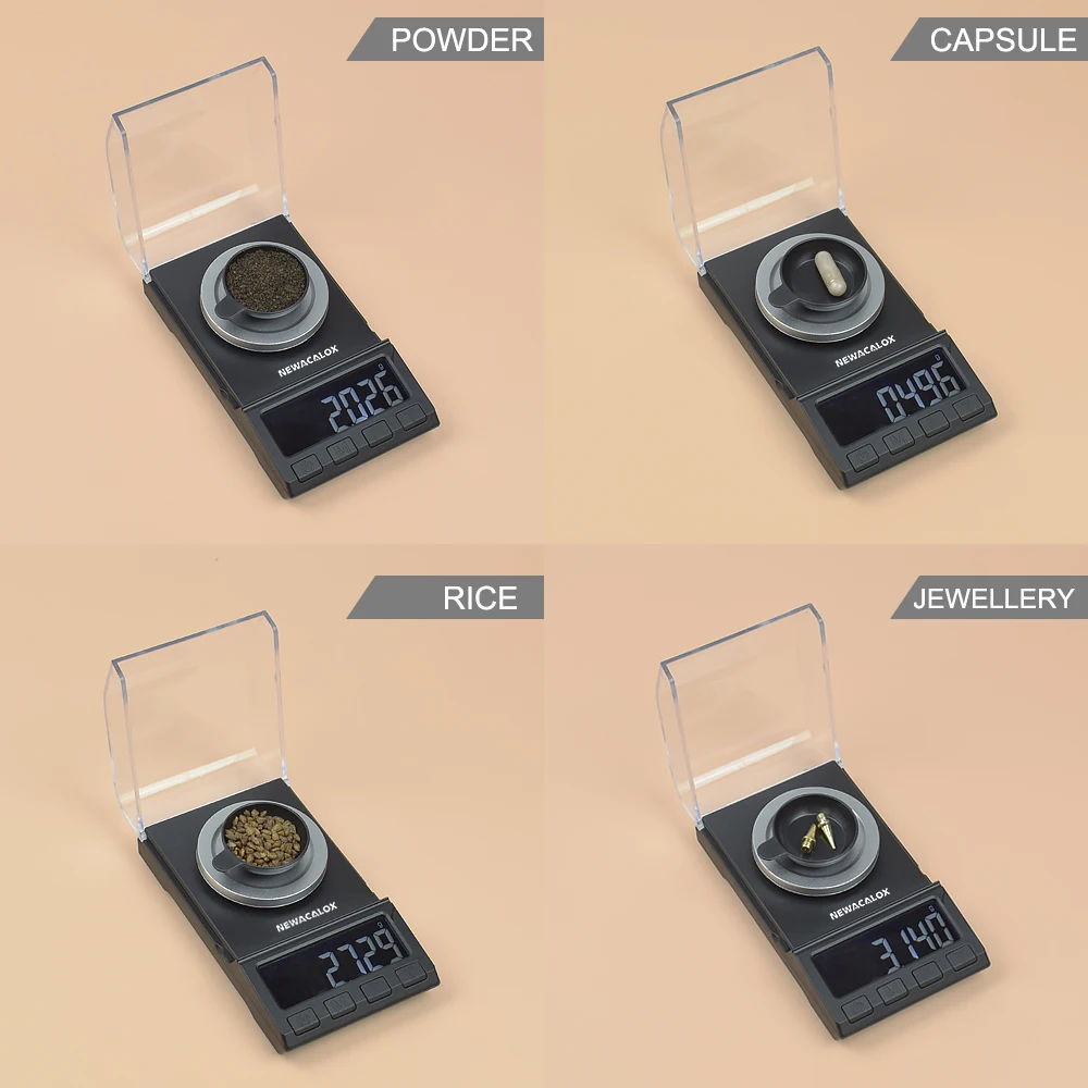 NEWACALOX 50 г/100 г* 0,001 г Мини Карманные электронные весы для Ювелирные изделия из золота, стерлингового серебра баланс USB Высокая точность электронные весы