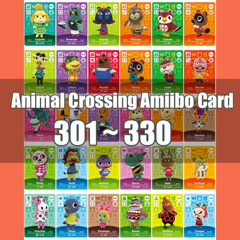 

Animal Crossing Amiibo Card Animal Crossing New Horizons Game NFC Lobo Card Work for NS 3DS Game Switch Series 4 (301-330)