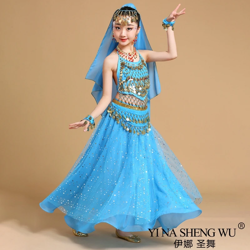 Disfraz de hindú Bollywood para niña azul