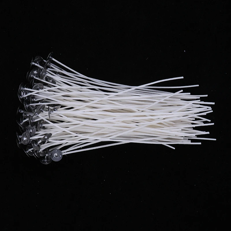 100Pcs Candle Wicks Cotton Core Waxed Wick With Sustainer For DIY Candle Making