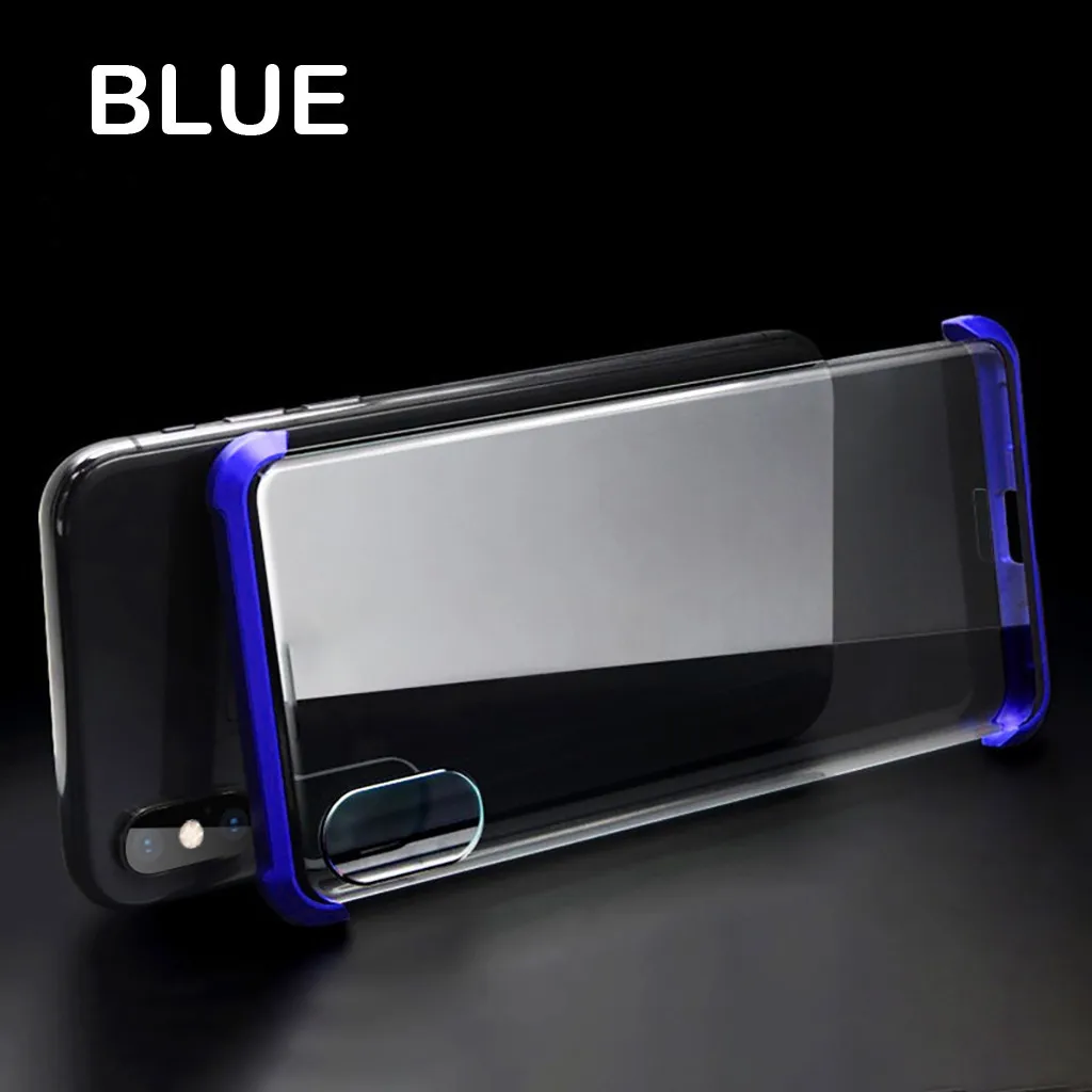 Luxury Hard Matte Cover For iPhone7P/8Plus Magnetic Adsorption & Clear Tempered Glass Back scratch-resistant Phone Case