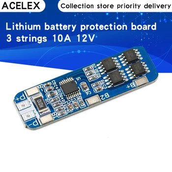 

3S 10A 12V Lithium Battery Charger Protection Board Module for 3pcs 18650 Li-ion Battery Cell Charging BMS 11.1V 12.6V