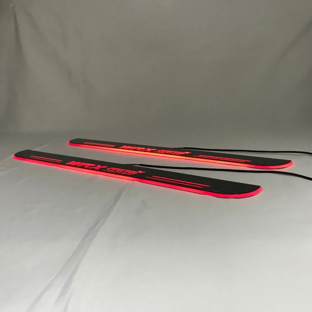 RQXR led движущиеся двери потертости для Subaru WRX STI динамические дверные подоконники пластина плоская подкладка накладки охранники струящийся/фиксированный свет, 2 шт