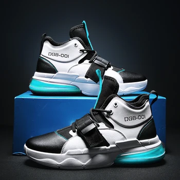 

Fashion Cool Mens Sneakers High Top Shoes 2019 Winter Casual Shoe for Men Designer Shoes Blue White Warm Gift For Students