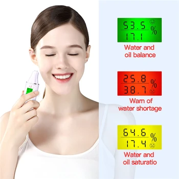 

Precision Skin Oil Content Analyzer LCD Digital Facial Skin Moisture Meter Battery Operated Skin Care Tester Monitor Detector