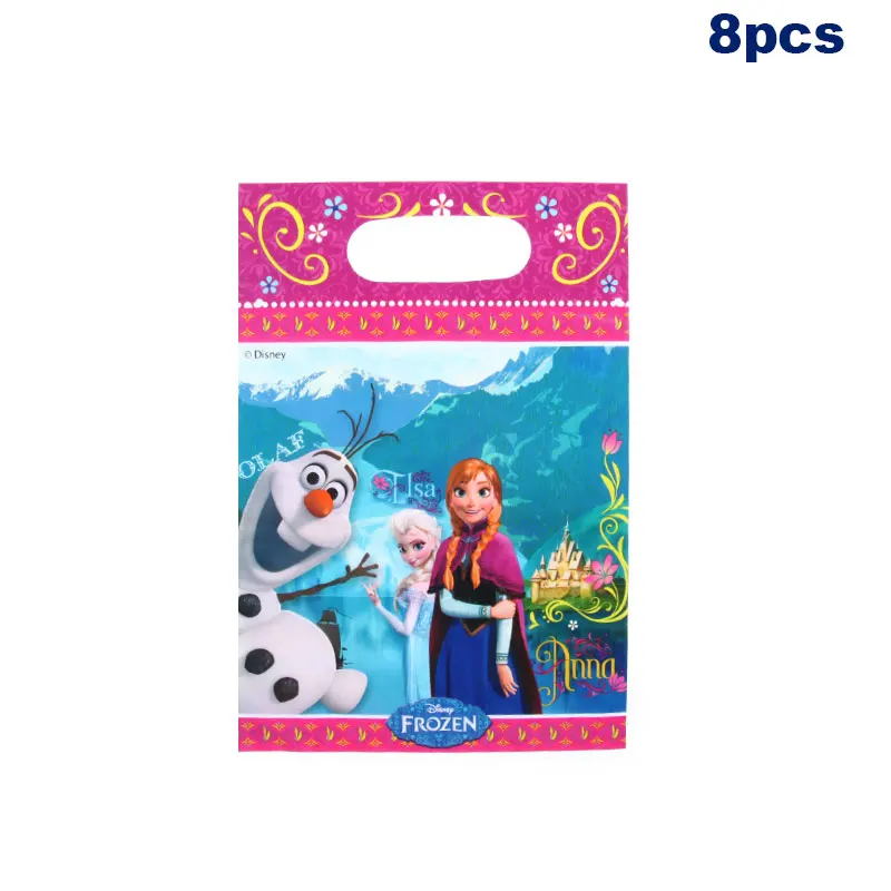 Disney Theme Cartoon Plastic Candy Gift Bag Party Bag kids Favor Party Decoration Cookies Storage Bag Shopping Gift Bag 6Pcs Set