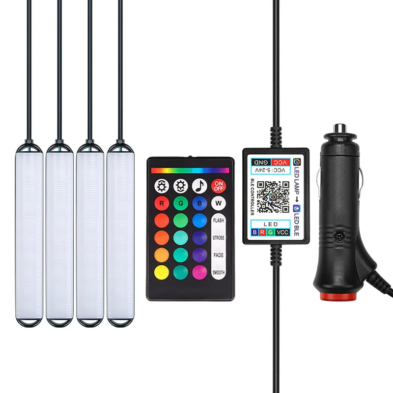 

1set APP Car Interior Ambient Light Neon LED Strip Foot Light with USB Wireless Remote Music Auto Atmosphere Decorative Lamp