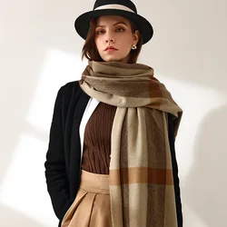 Scarf Women Winter New Style Plaid Printing Tassel Imitation Cashmere Scarf Fashion Mid-length Warm Shawl Scarf