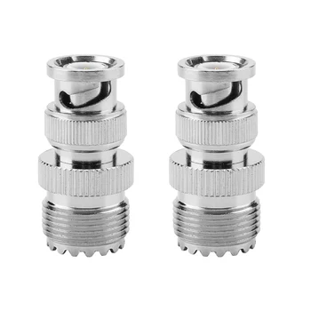 

2pcs BNC Male Plug To UHF SO239 PL-259 Female Jack RF Coaxial Adapter Cable Connector Coaxial Adapters