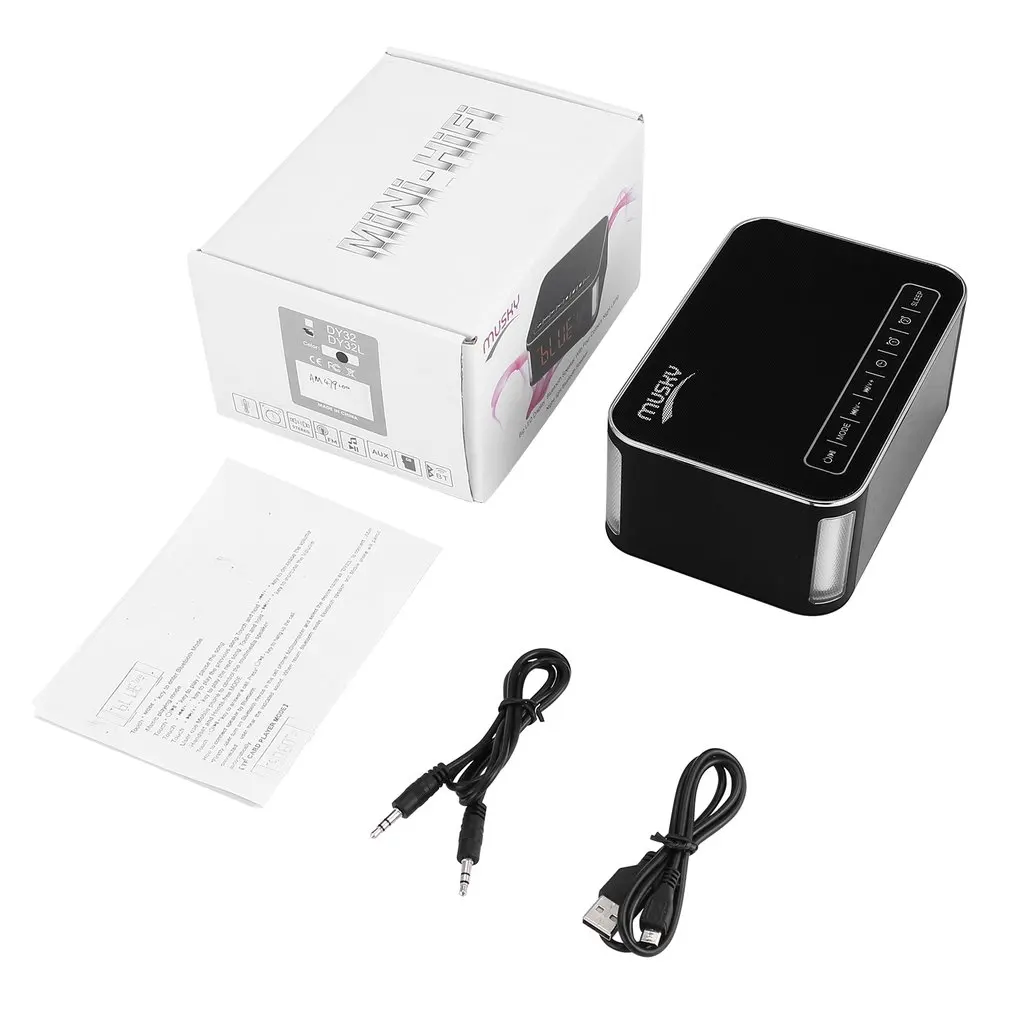 Portable Wireless Speaker Bass Stereo Sound Durable Design Support FM Radio TF Card 4000MA Built-in Battery