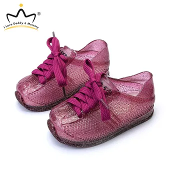 

Summer New Soft PVC Kids Shoes Boys Girls Sneakers Glitter Transparent Girls Shoes Solid Color Non-slip Baby Shoes