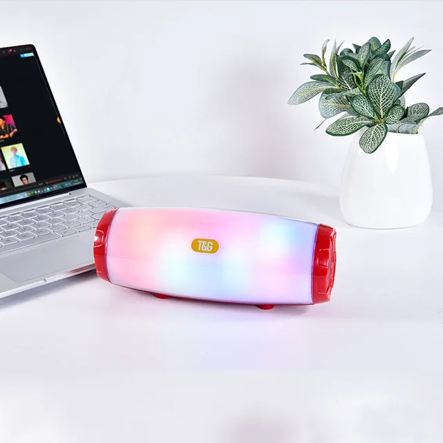 20 Вт Мощный Bluetooth динамик водонепроницаемый портативный светодиодный светильник Колонка сабвуфер для компьютера музыкальная Колонка акустическая система - Цвет: Red