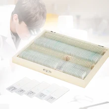 KKmoon 100 шт./компл. слайды подготовленные для микроскопа животные, растения насекомые ткани образцы шлепанцы без задника с открытыми пальцами с деревянным чехол для основных