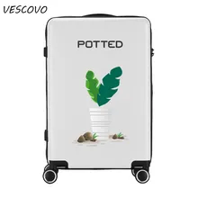 VESCOVO чехол для костюма с принтом 2" 24" 26 дюймов маленький свежий дорожный костюм чехол для женщин чехол на колесиках PC чемодан на колёсиках Спиннер на колесиках