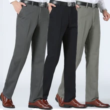 Мужские брендовые Весенние новые деловые повседневные длинные хлопковые брюки, мужские осенние модные повседневные брюки с карманами на молнии