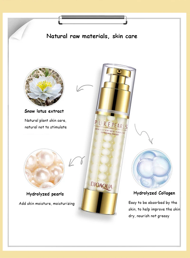 bioaqua pure pearl whitening essence cream Improve dry skin moisturizing face cream