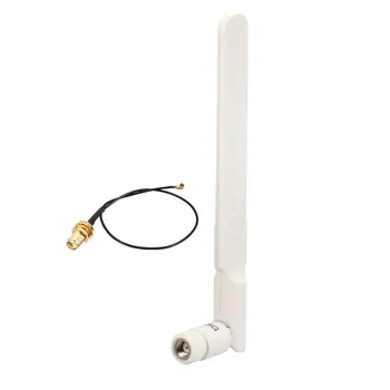 

uxcell 2Set WiFi Antenna 5.8GHz 8dBi PR-SMA Male 11cm U.FL to RP-SMA Female Cable White with Bluetooth/Zigbee Antenna