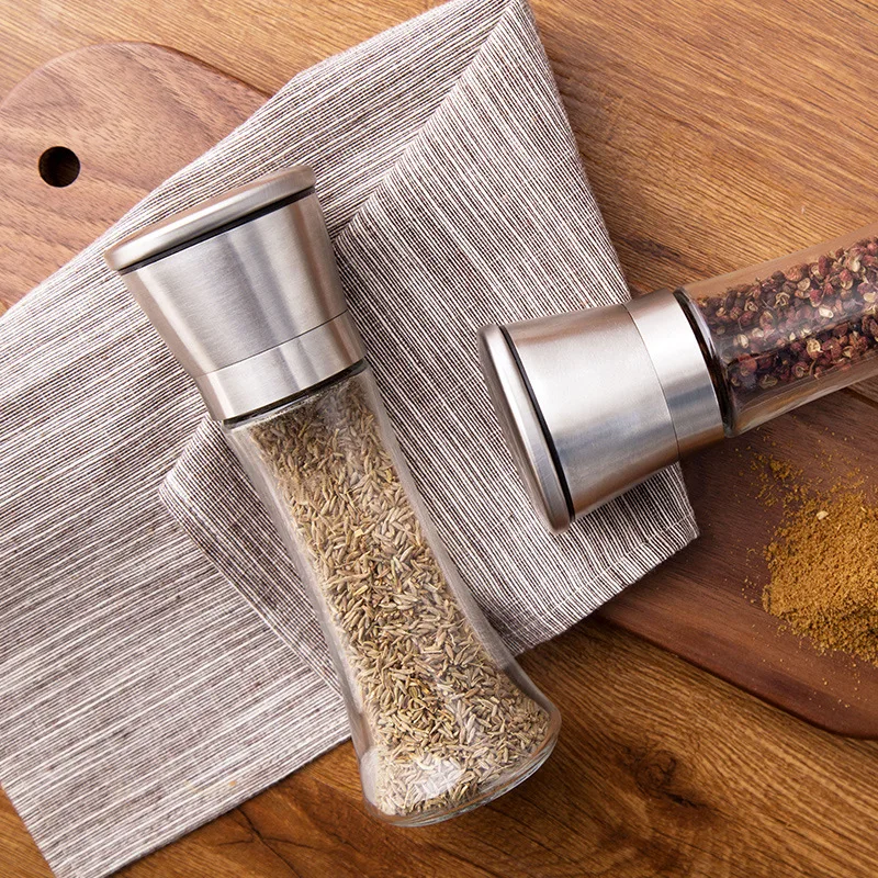 Hot sale manual stainless steel pepper mill salt grinder salt and pepper mill kitchen tool kitchen gadgets spice grinder04