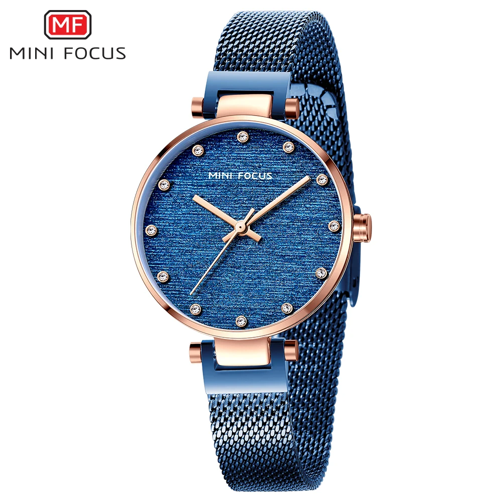 Minifocus женские роскошные Брендовые Часы под платье Простые синие женские наручные часы из нержавеющей стали для женщин Montre Femme