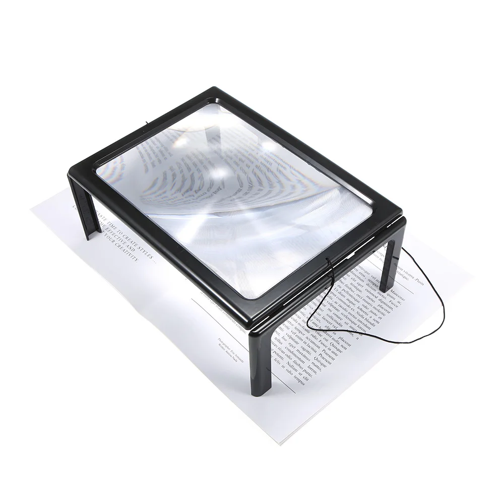 

Handsfree USB 2.5~3X Reading Full-page Magnifier 4/12 Leds Magnifying Foldable Desk Table Desktop Lamp Light magnifying glass