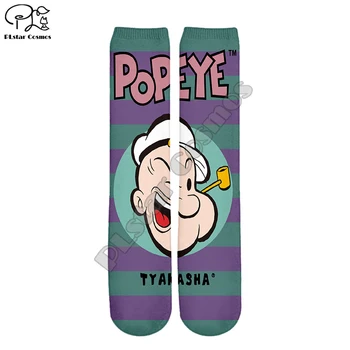 

Plstar Cosmos Cartoon Anime Cool 3dPrint Socks Popeye Spinach Sailor long Socks Funny Men Women high quality dropshopping a2