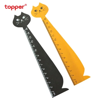 

2020 New Cartoon Cute Yellow Black Cat Shape Wooden Ruler Measuring Ruler Student Prize Schools Office Supply Drawing Stationery