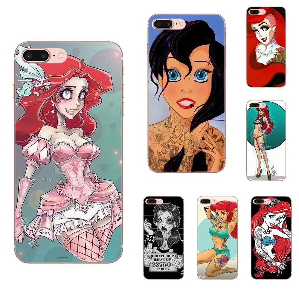 

For Xiaomi Mi3 Mi4 Mi4C Mi4i Mi5 Mi 5S 5X 6 6X 8 SE Pro Lite A1 Max Mix 2 Note 3 4 TPU Call Box Tattoo Punk Princess Ariel