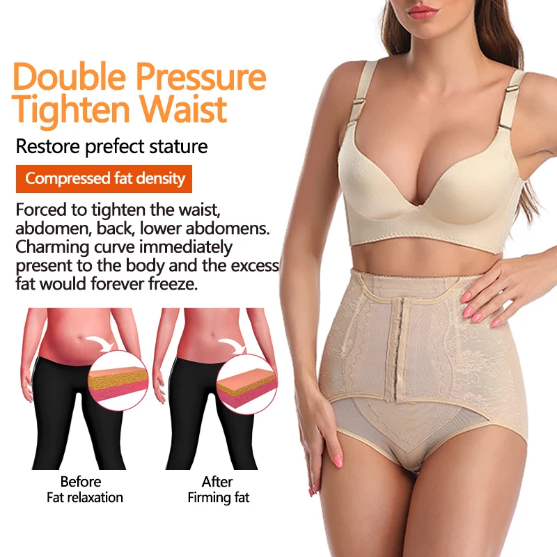 High Waist Trainer Slimming Underwear for Women Modeling Panties Flat Stomach Pants Compression Girdle Cotton Crotch Shapewear
